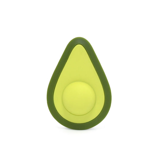 A front view of the Playtime Avocado Vibrator, showing its realistic shape and texture.