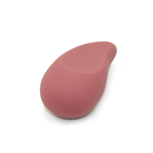 Playtime Tear Drop Vibrator - Front View: A purple vibrator shaped like a teardrop with a curved tip and a smooth, seamless surface. 